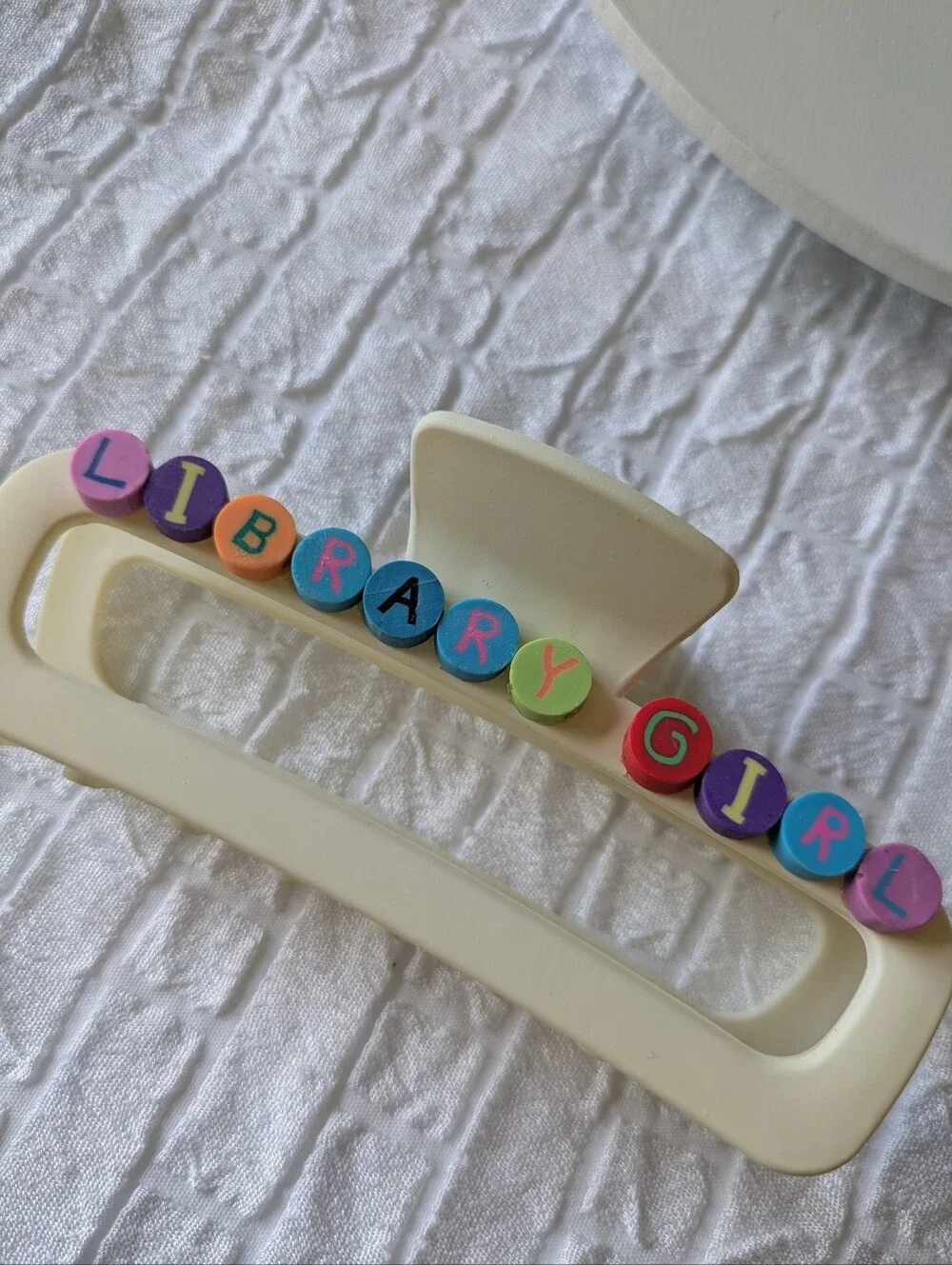 Library Girl Hair Clip Claw Style Handcrafted | NWT